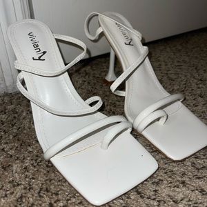 white Amazon heels